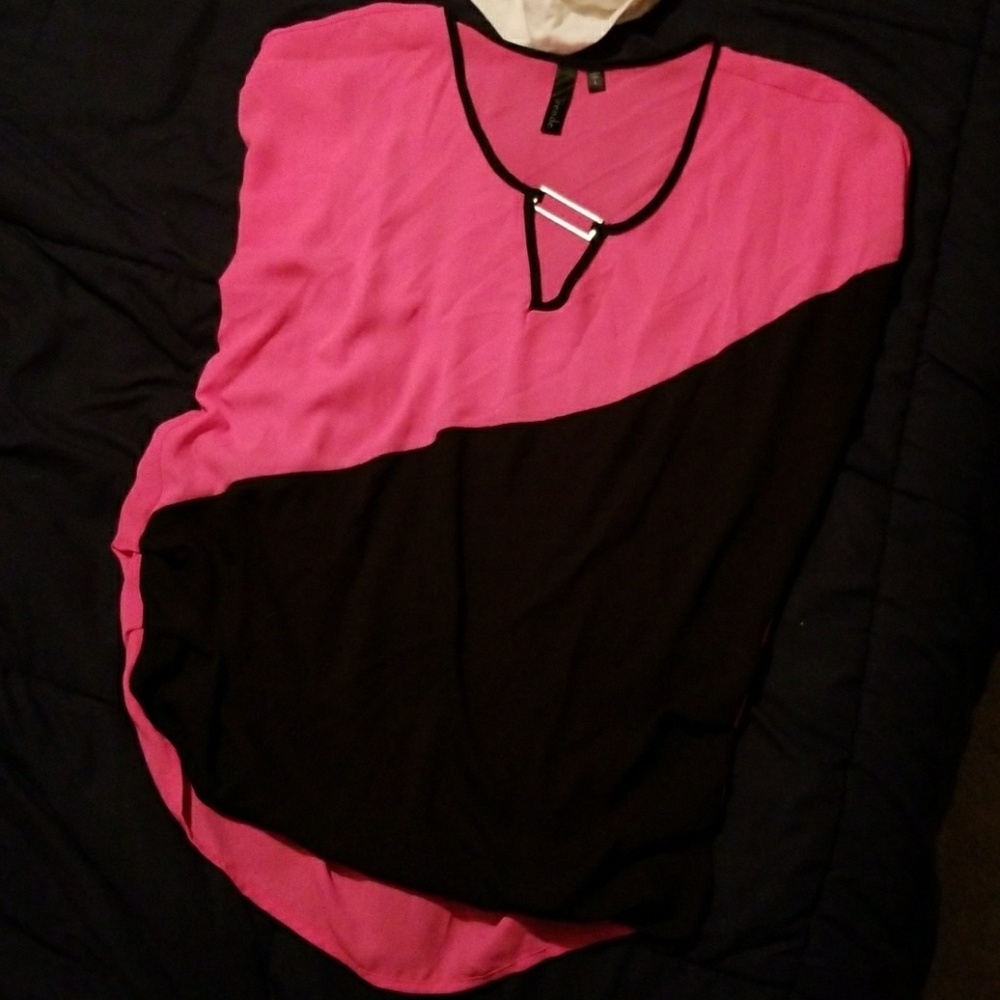 Black and pink sheer top